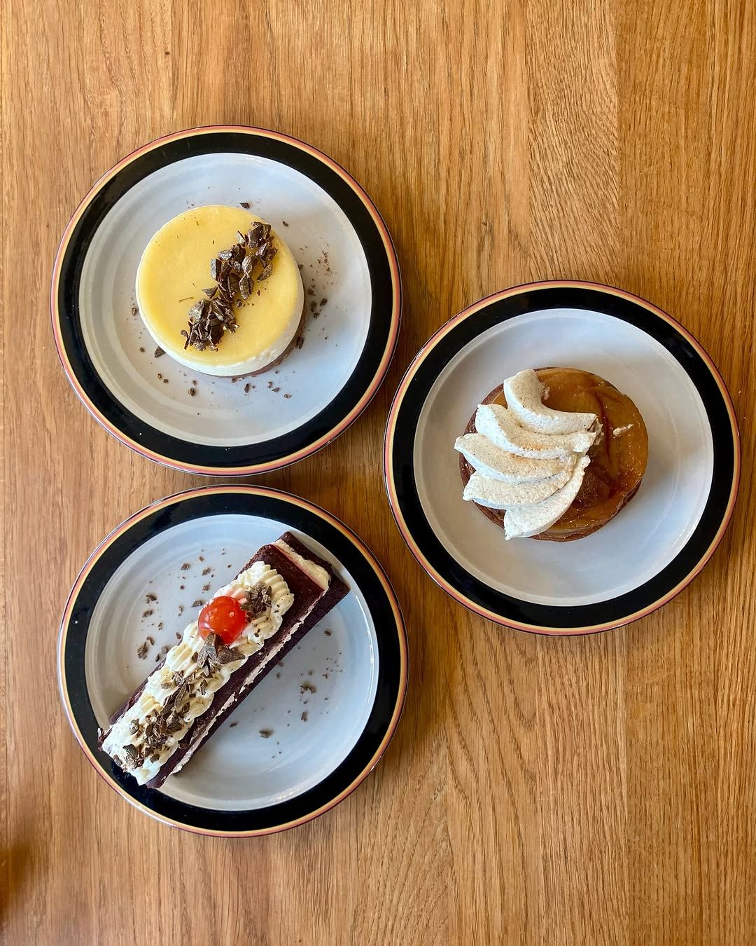 Selection of patisserie desserts