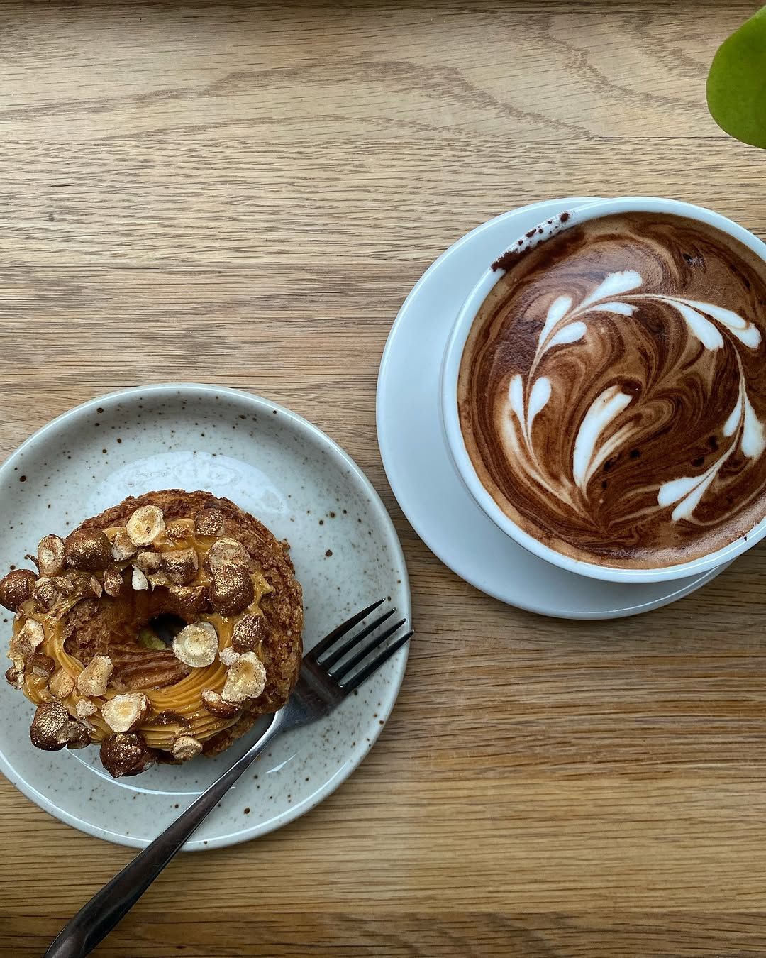 Paris-Brest with hot chocolate